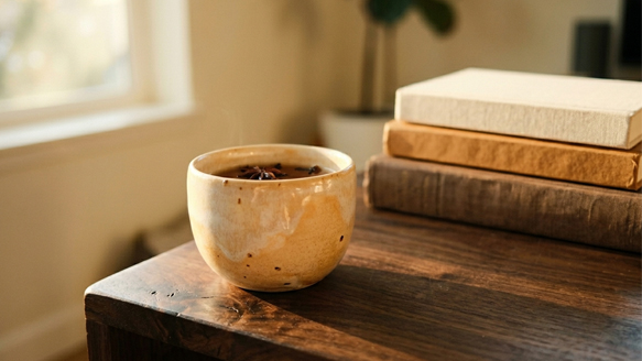 Quiet moment — warm light on a wooden surface